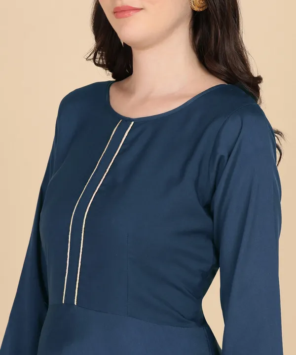 Navy_Blue_Women_Anarkali_Kurti_With_Foil_Print_Dupatta