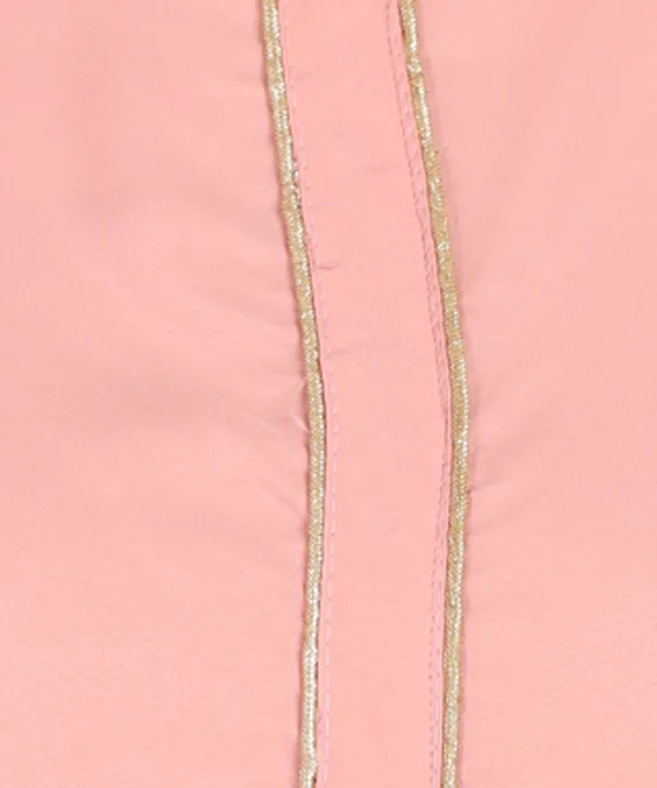 Peach_Women_Anarkali_Kurti_With_Foil_Print_Dupatta