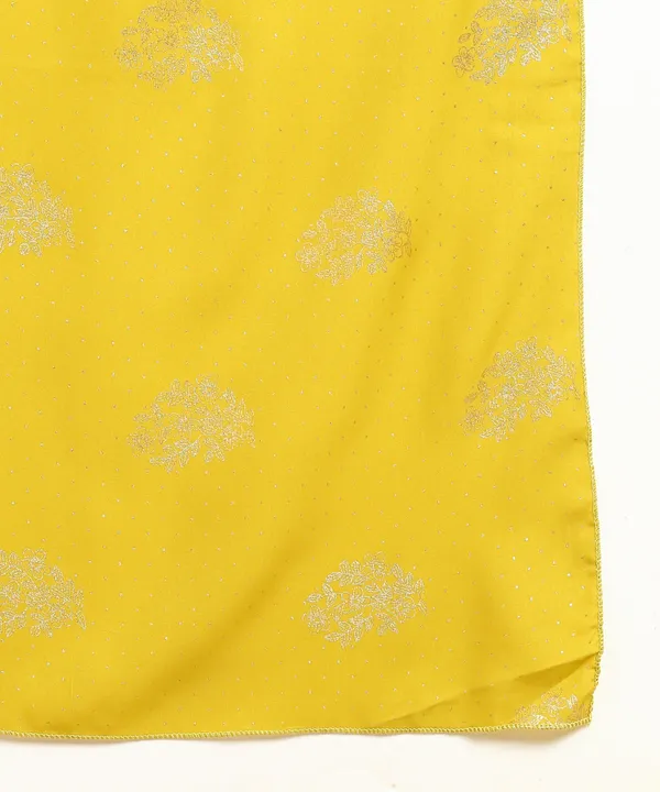 Blue_Women_Anarkali_Kurti_With_Foil_Print_Dupatta