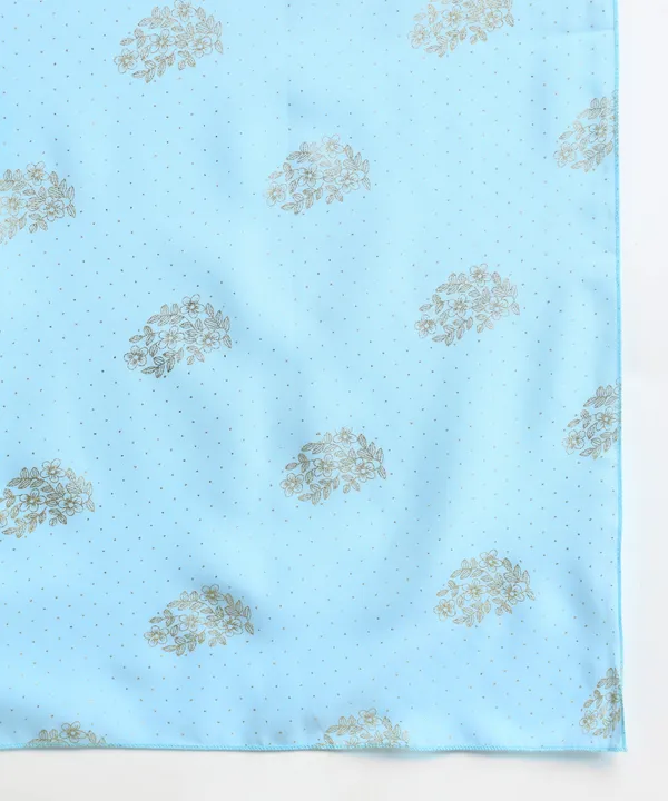 Blue_Women_Anarkali_Kurti_With_Foil_Print_Dupatta