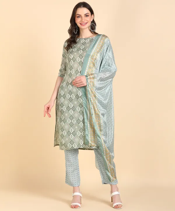 Light_Green_Cotton_Printed_Kurti_Pant_With_Dupatta_Set