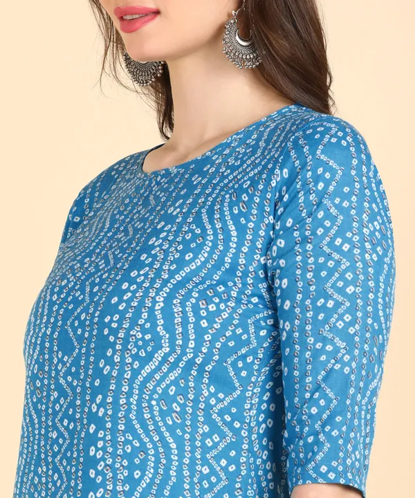 Sky_Blue_Cotton_Printed_Kurti_Pant_With_Dupatta_Set