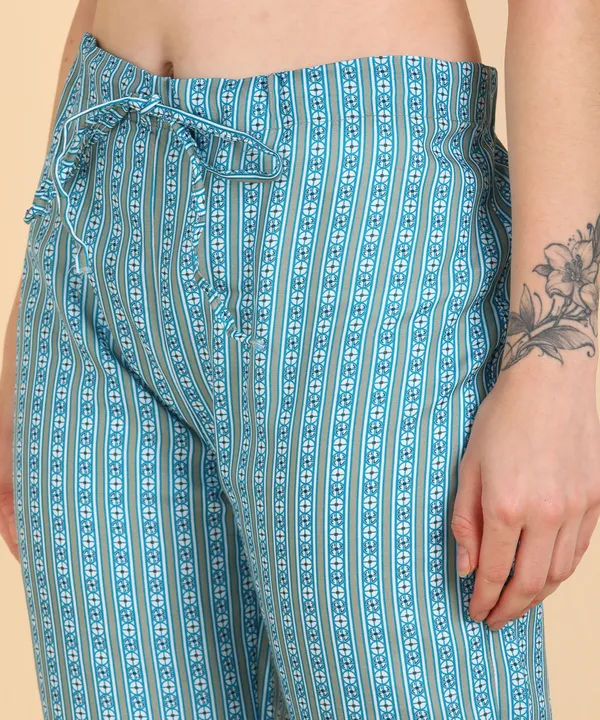 Sky_Blue_Cotton_Printed_Kurti_Pant_With_Dupatta_Set
