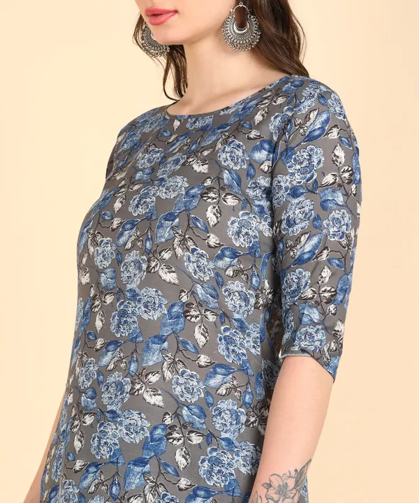 Blue_Cotton_Printed_Kurti_Pant_With_Dupatta_Set