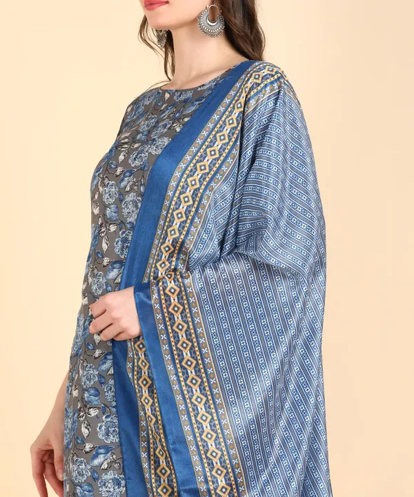 Blue_Cotton_Printed_Kurti_Pant_With_Dupatta_Set