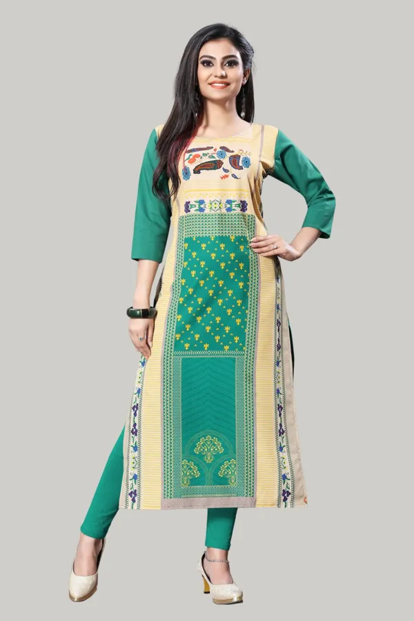 Green_Women_Printed_Straight_Kurti