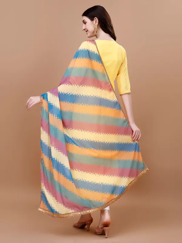 Yellow_Kurta_With_Leriya_Dupatta