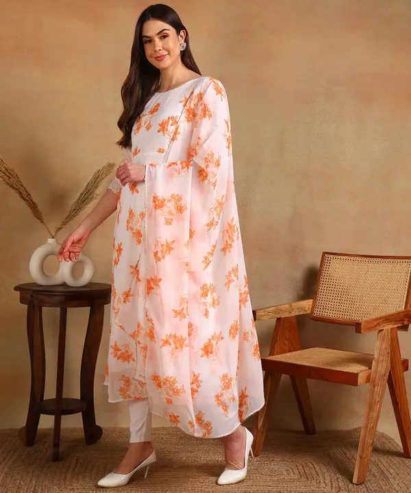 Orange_Anarkali_Kurta_With_Dupatta