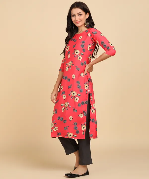 Pink_Women_Printed_Kurti_With_Pant_Set