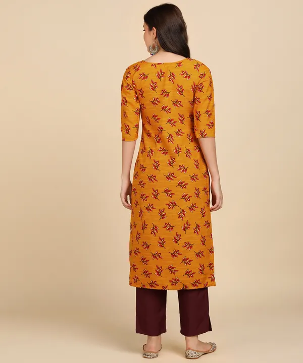 Yellow_Women_Printed_Kurti_With_Pant_Set