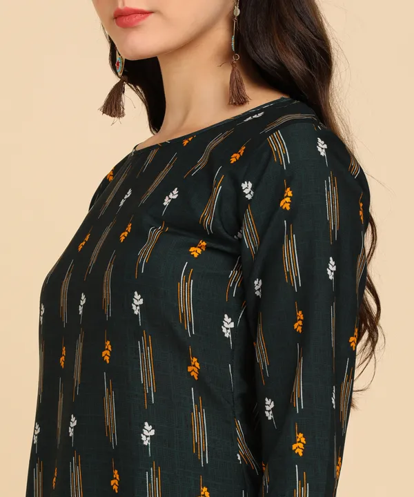 Green_Women_Printed_Kurti_With_Pant_Set