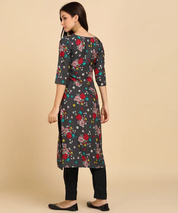 Grey_Women_Printed_Kurti_With_Pant_Set