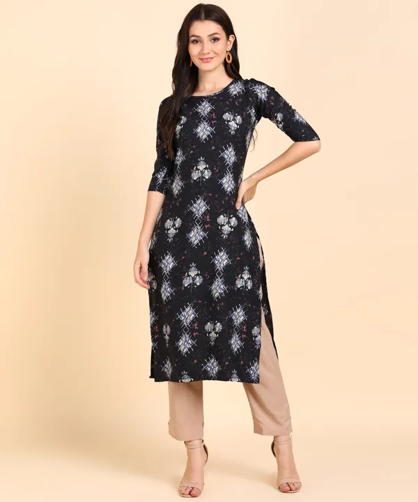 Brown_Women_Printed_Kurti_With_Pant_Set