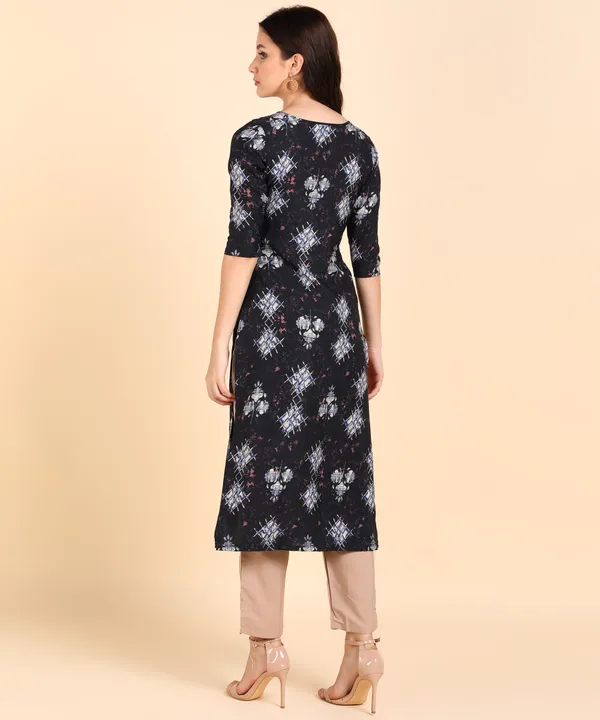 Brown_Women_Printed_Kurti_With_Pant_Set