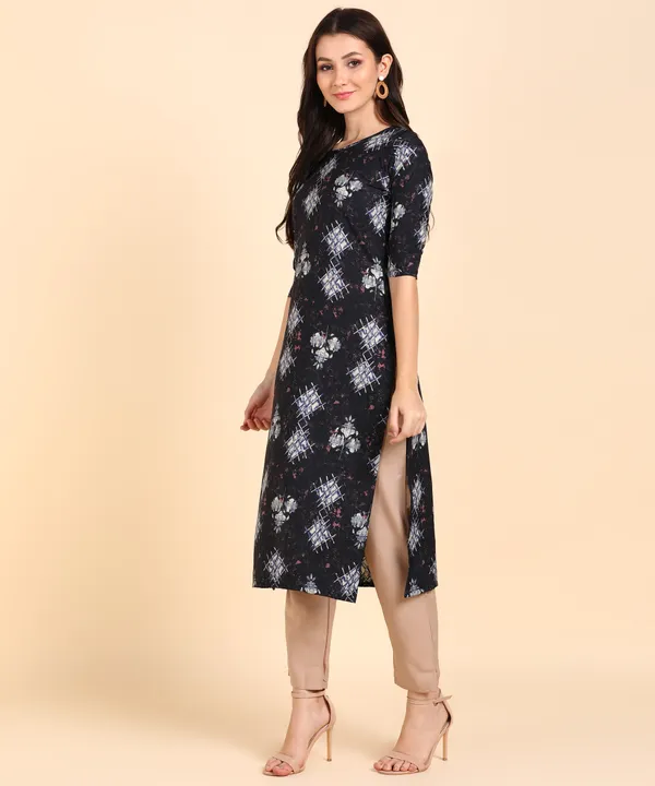 Brown_Women_Printed_Kurti_With_Pant_Set