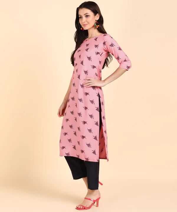 Pink_Women_Printed_Kurti_With_Pant_Set