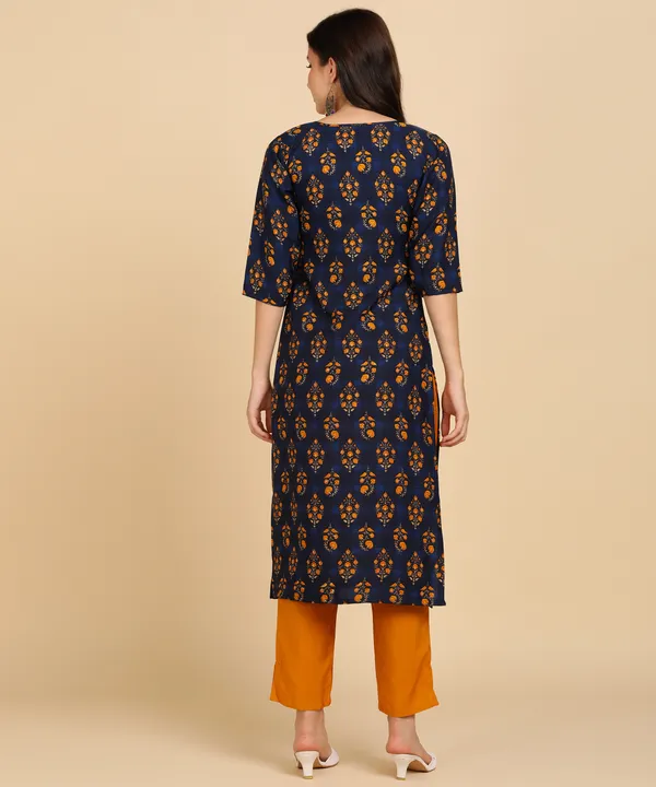 Navy_Blue_Women_Printed_Kurti_With_Pant_Set