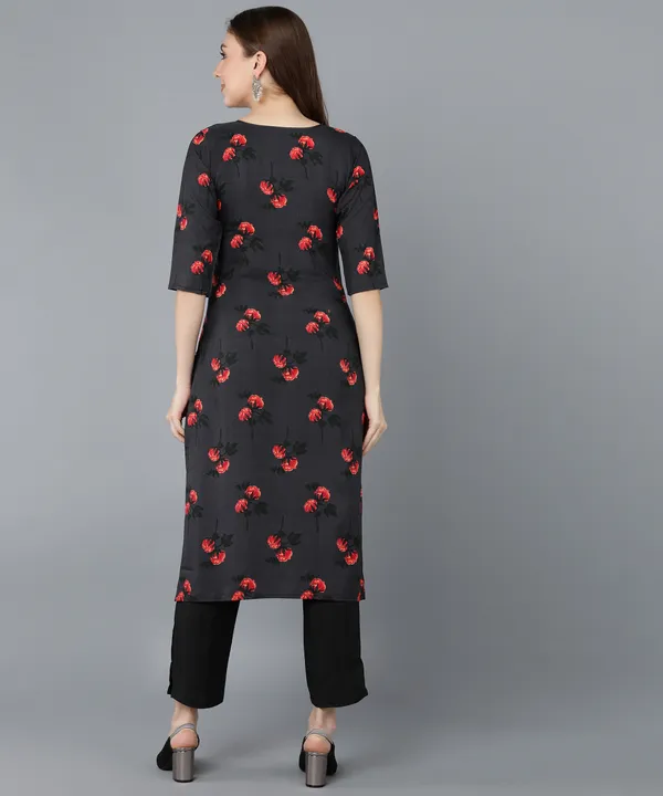 Dark_Grey_Crepe_Printed_Kurti_With_Pant_Set