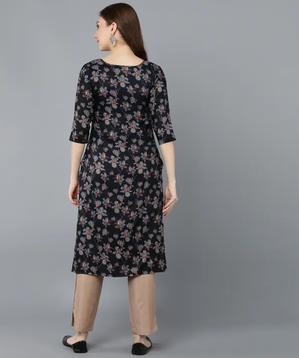 Dark_Grey_Crepe_Printed_Kurti_With_Pant_Set