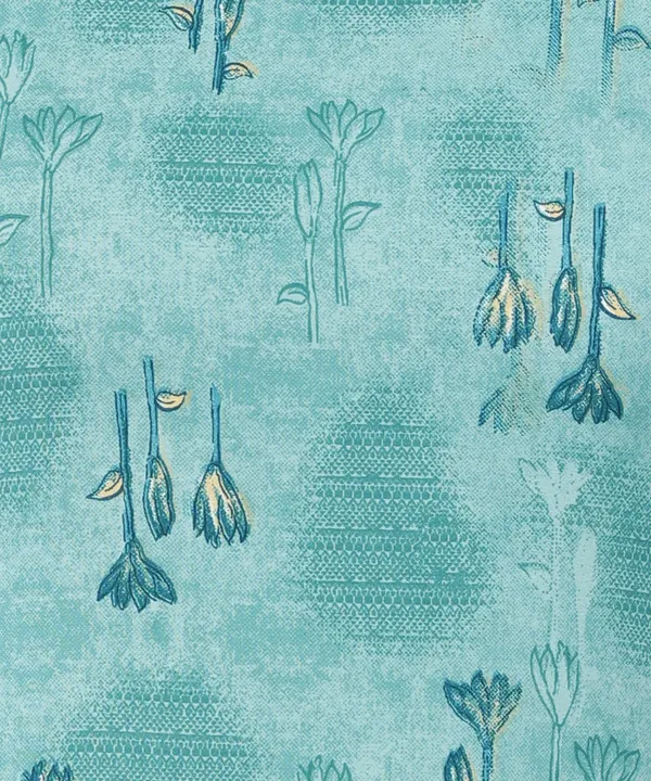 Turquoice_Crepe_Printed_Kurti_With_Pant_Set