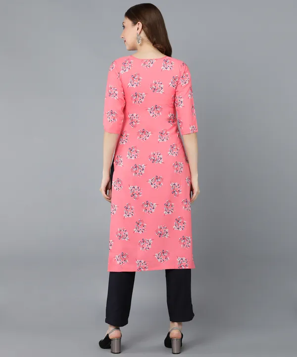 Pink_Crepe_Printed_Kurti_With_Pant_Set