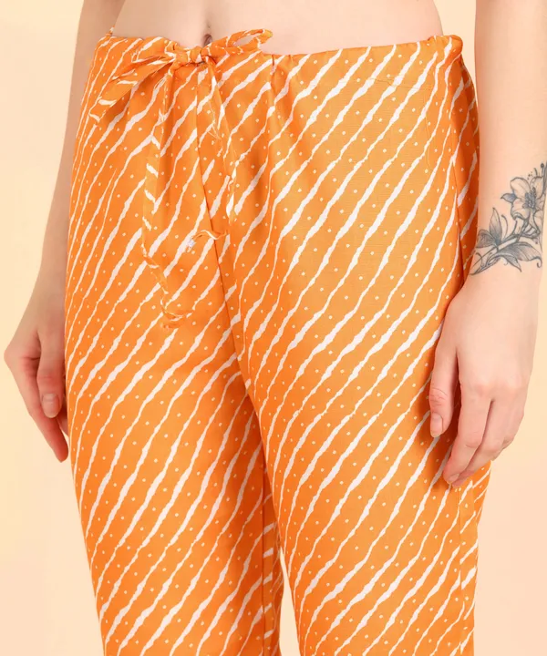 Yellow_Cotton_Printed_Kurti_With_Pant_For_Women
