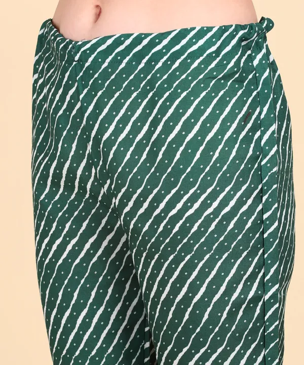 Green_Cotton_Printed_Kurti_With_Pant_For_Women