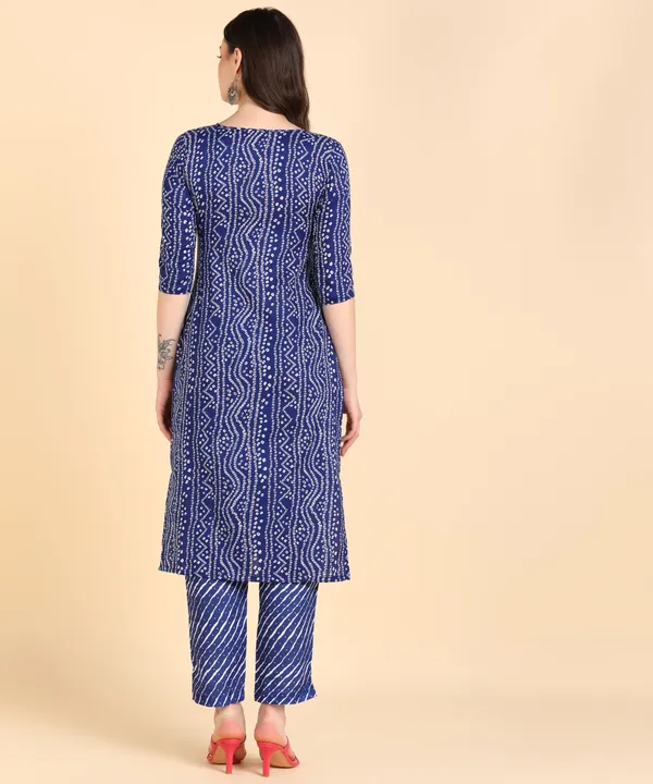Blue_Cotton_Printed_Kurti_With_Pant_For_Women