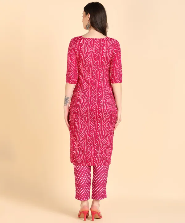 Pink_Cotton_Printed_Kurti_With_Pant_For_Women