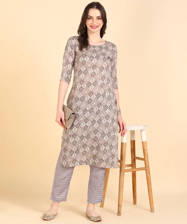 Multicolor_Cotton_Printed_Kurti_With_Pant_For_Women