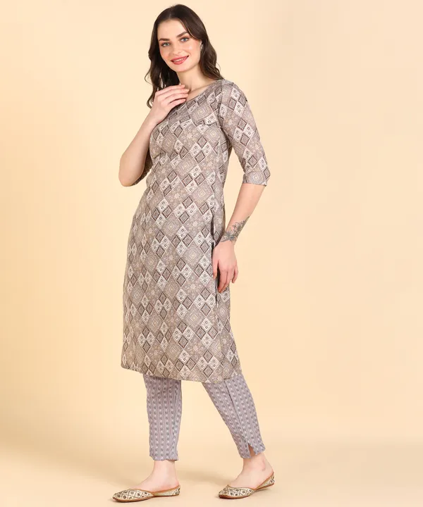 Multicolor_Cotton_Printed_Kurti_With_Pant_For_Women