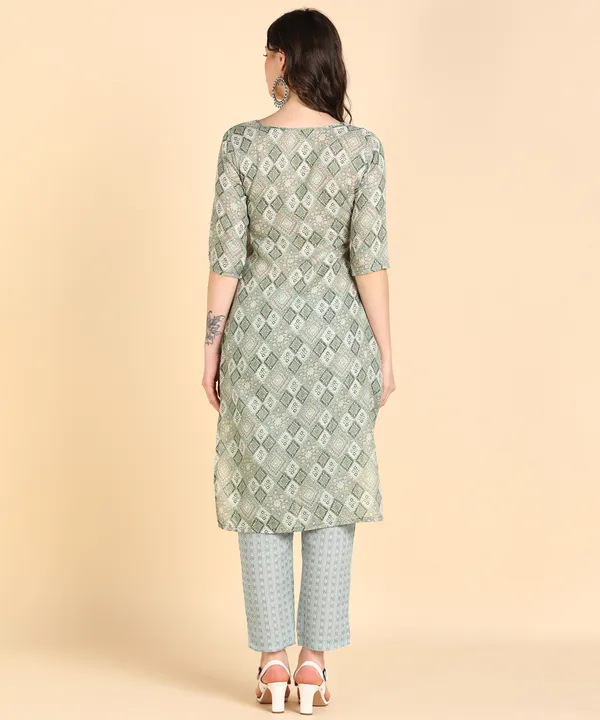 Light_Green_Cotton_Printed_Kurti_With_Pant_For_Women