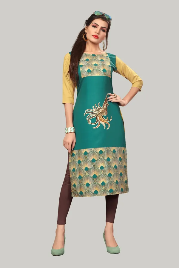 Green_Women_Printed_Straight_Kurti