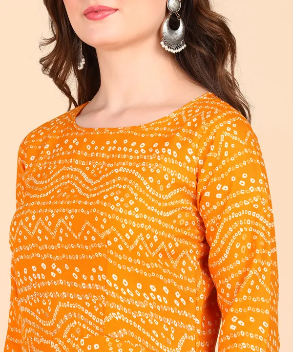 Yellow_Cotton_Printed_Round_Kurti_For_Women
