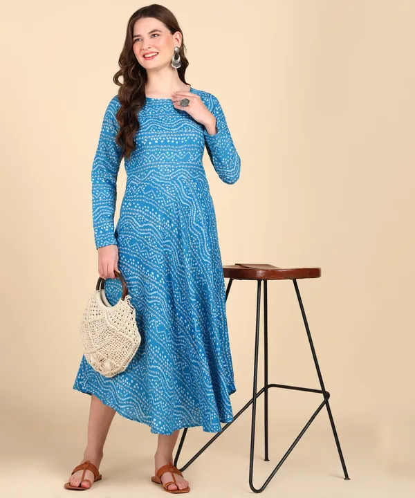 Sky_Blue_Cotton_Printed_Round_Kurti_For_Women