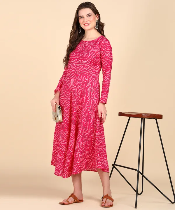 Pink_Cotton_Printed_Round_Kurti_For_Women