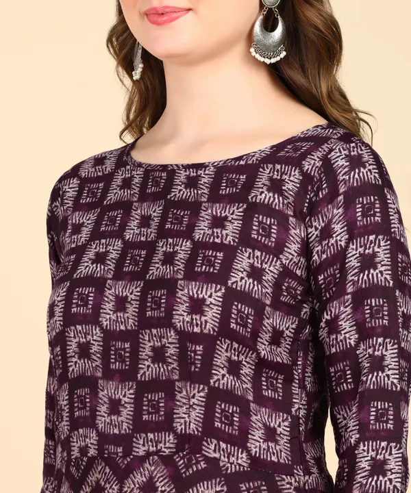 Purple_Cotton_Printed_Round_Kurti_For_Women