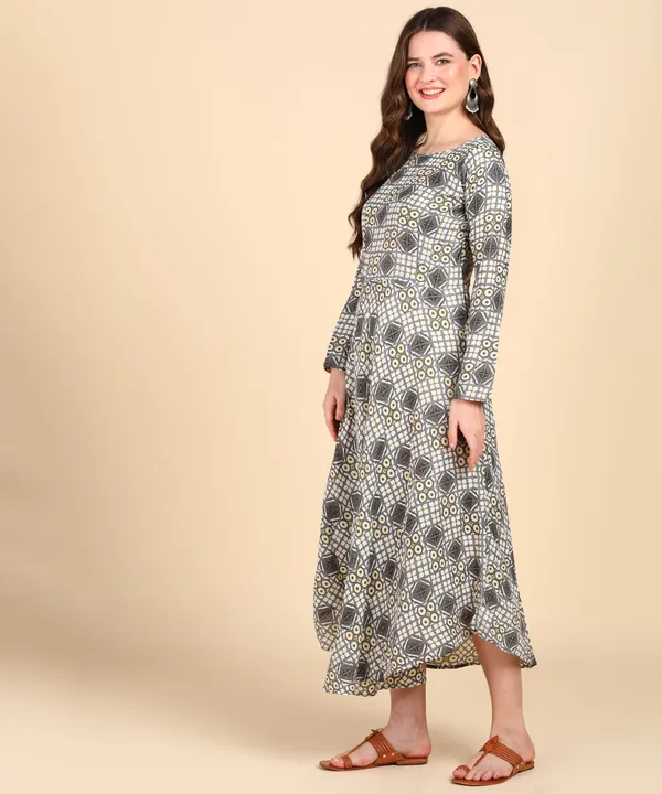 Grey_Cotton_Printed_Round_Kurti_For_Women