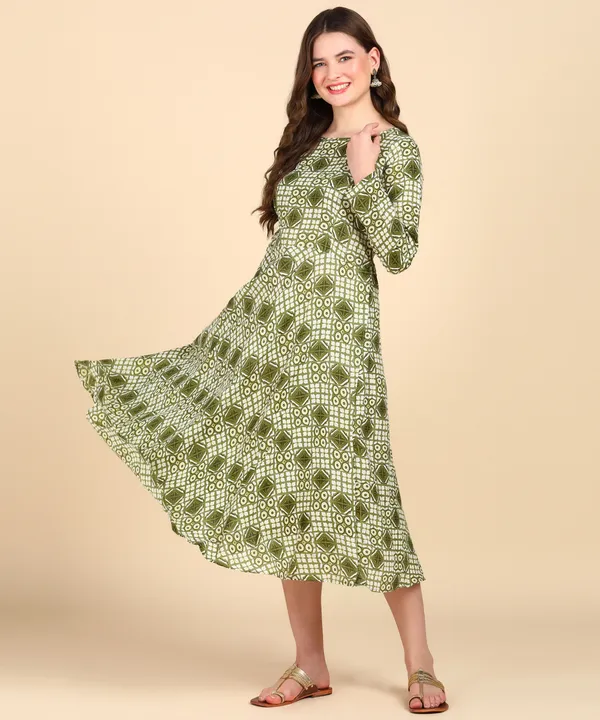 Olive_Cotton_Printed_Round_Kurti_For_Women
