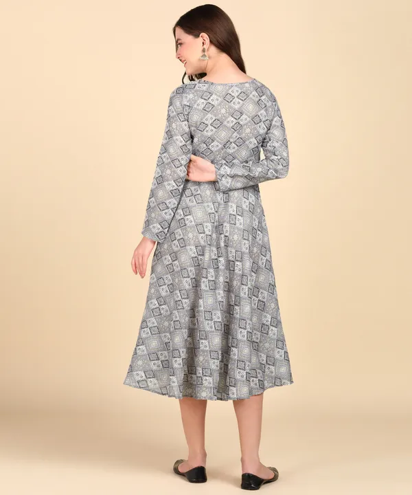 Grey_Cotton_Printed_Round_Kurti_For_Women