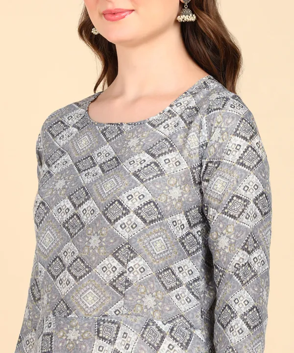 Grey_Cotton_Printed_Round_Kurti_For_Women