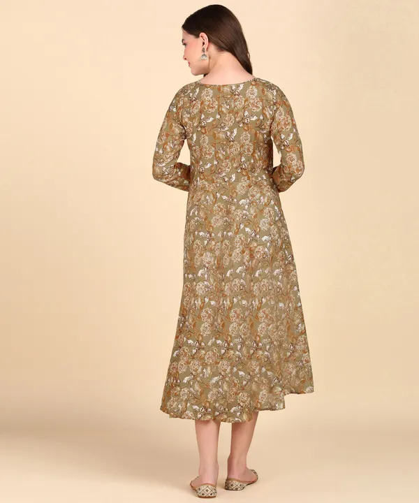 Light_Brown_Cotton_Printed_Round_Kurti_For_Women