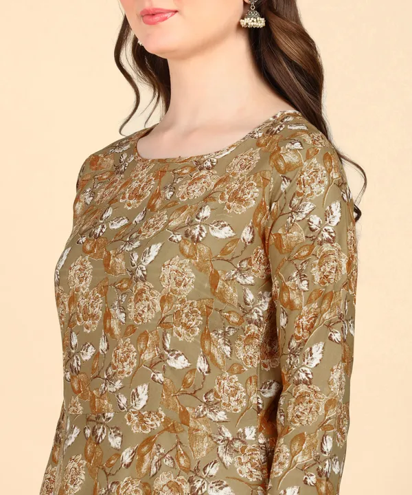 Light_Brown_Cotton_Printed_Round_Kurti_For_Women