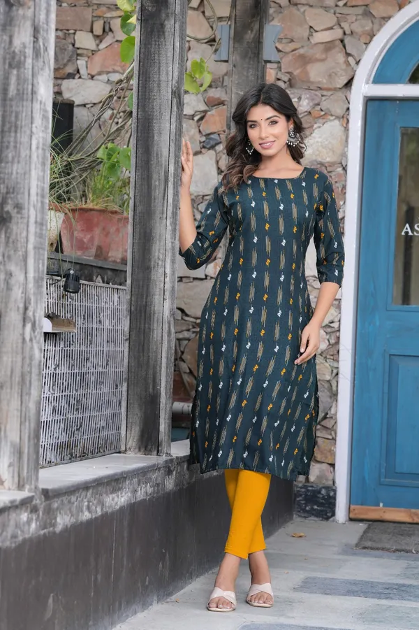 Green_Women_Printed_Straight_Kurti