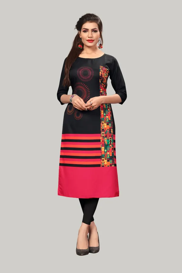 Black_Women_Printed_Straight_Kurti