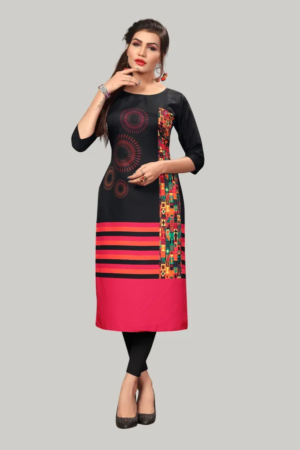 Black_Women_Printed_Straight_Kurti