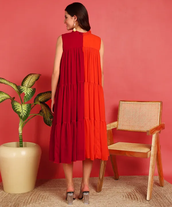 Orange_Pink_&_Orange_Gatherd_Dress