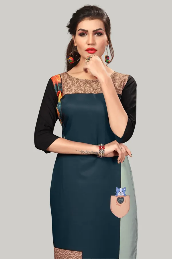 Dark_Green_Women_Printed_Straight_Kurti