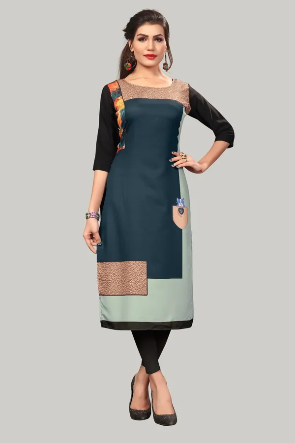 Dark_Green_Women_Printed_Straight_Kurti