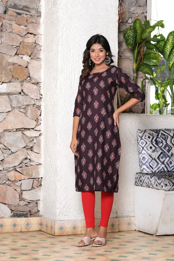Maroon_Women_Printed_Straight_Kurti